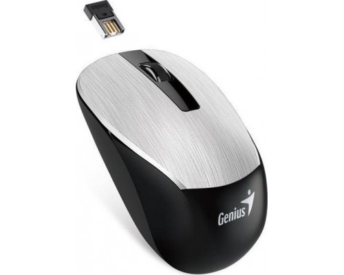 Genius Genius NX-7015, 1600DPI, 2.4 [GHz], optyczna, 3kl., USB, srebrna, AA
