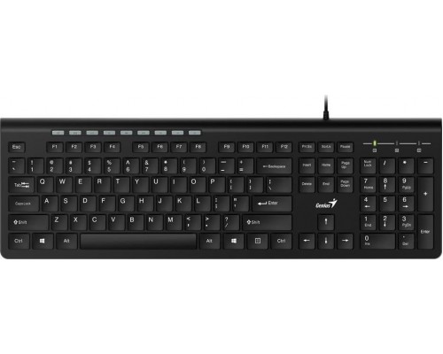 Genius Genius Slimstar 230, klawiatura US, multimedialny, slim rodzaj przewodowa (USB), czarna