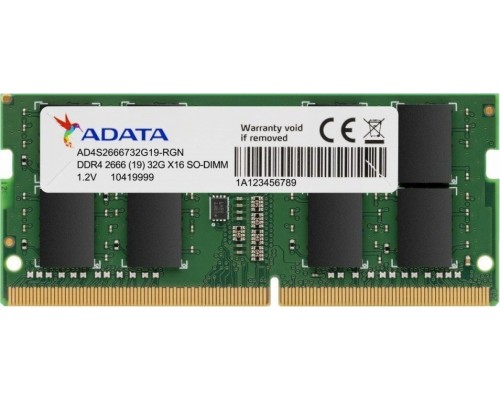 ADATA Premier, SODIMM, DDR4, 16 GB, 2666 MHz, CL19 (AD4S266616G19-SGN)