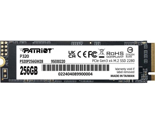 SSD Patriot P320 256GB M.2 2280 PCI-E x4 Gen3 NVMe (P320P256GM28)