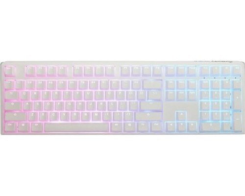 Ducky One 3 Aura White Gaming Keyboard, RGB LED - MX-Blue (US)