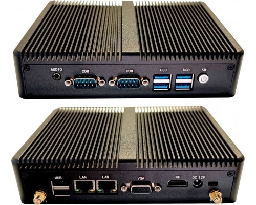 Komputer Eglobal Bezwentylatorowy mini PC M3 Intel J4125, HDMI, VGA, 2xCOM, 2xLAN, WiFi, BT, SIM