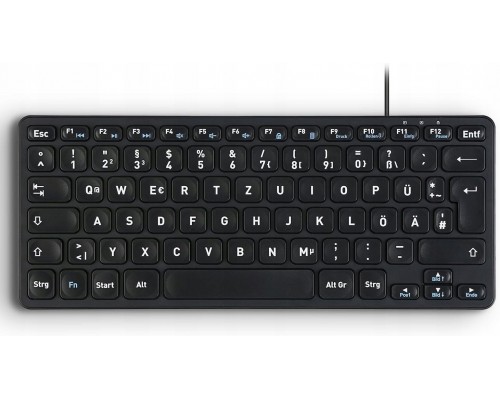 Perixx Perixx PERIBOARD-416 EN, wired, USB mini keyboard with 4 hubs, black