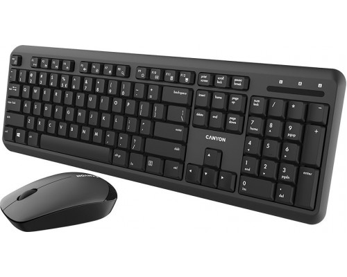 Canyon CANYON Zestawe klawiatura i mysz SET-W20 UK/US Bezprzewodowa Czarna