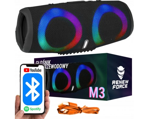 GŁOŚNIK BEZPRZEWODOWY BLUETOOTH RGB M3 CZARNY