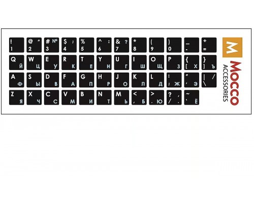 Mocco Keyboard Sticks ENG / RU With Laminated Waterproof Level White / Blue