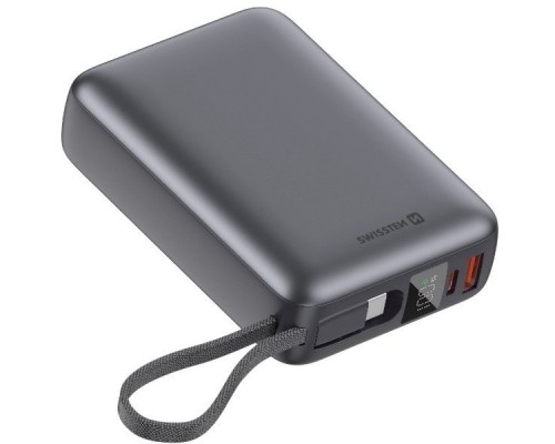 Swissten Power Bank 20000 mAh 45W with Built-In USB-C Cable