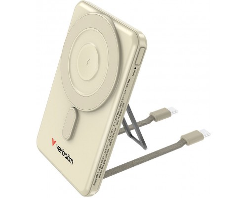 Verbatim,   Wirelessm �adowaniem, 5V, �adowanie telefonu, 32253, 5 000mAh, Mocowanie magnetyczne, z�ota