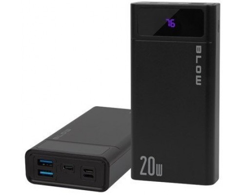 BLOW  20000MAH QC+PD 20W + LIGHTNING CZARNY PB20E