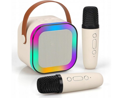 ExtraLink Kids Mini Karaoke LED Speaker 2x Mic White | Zestaw karaoke | Mikrofon