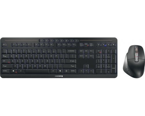 Cherry Stream desktop ultimate klawiatura Dołączona myszka do biura/domowego użytku USB + RF Wireless + Bluetooth QWERTY Angielski Black