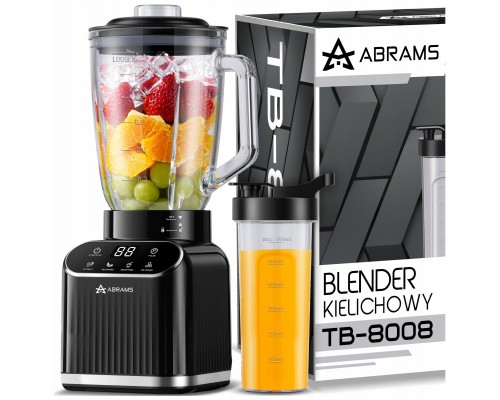 goblet Abrams BLENDER KIELICHOWY SZKLANY 1,5L MIKSER DO SMOOTHIE KOKTAJLI OSTRZA TYTANOWE