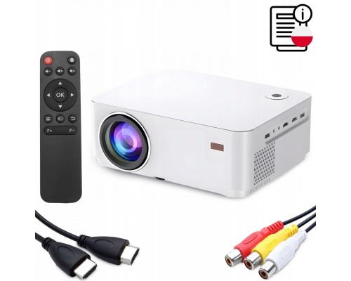 QIKtech RZUTNIK PROJEKTOR SMART TV WIFI FULL HD 4K 9000lm LCD LED BLUETOOTH ANDROID (biały)