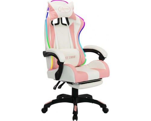vidaXL z LED RGB White-Pink with footrest