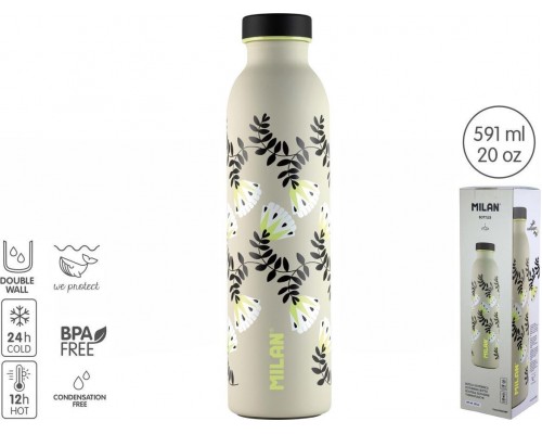 Milan BOTTLE  MILAN WALLPAPER BEŻOWA 591ML