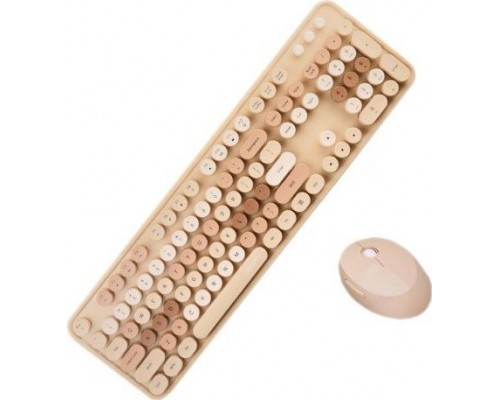 Mofii Wireless zestaw klawiatura + mouse MOFII Sweet 2.4G (Biało-Beige)