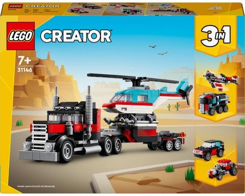 LEGO Creator 3-в-1 Грузовик с бортовой платформой и вертолетом (31146)