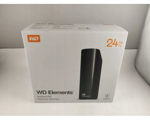 HDD WD WD Elements Desktop WDBWLG0240HBK - Festplatte - 24 TB - extern (Stationar) - USB 3.2 Gen 1 - Schwarz