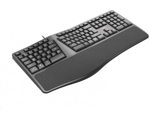 C-Tech C-TECH KB-113E USB, ERGO, czarny, CZ/SK