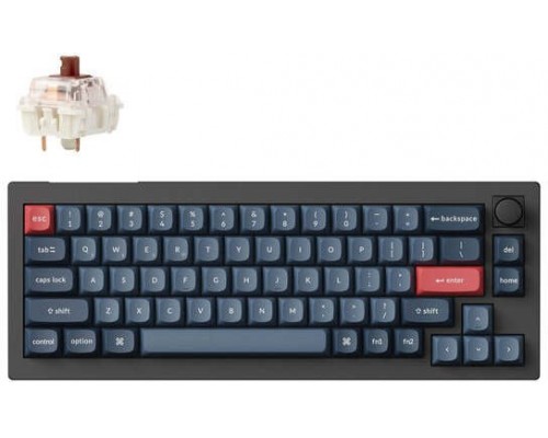 Keychron V2 Max QMK/VIA Wireless Custom Mechanical Keyboard Fully Assembled Knob / Carbon Black / Gateron Jupiter Brown