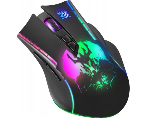 bezprzewodowa Defender KRONOS GM-695 optyczna 1600dpi czarna RGB AKUMULATOR 6 przycisków Gaming