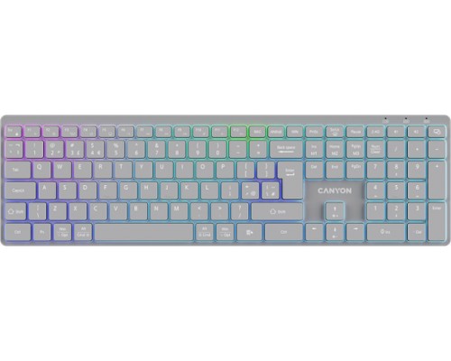 CANYON HKB-W11 UK/US RGB Dwa Tryby Bezprzewodowa Szara