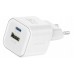 Travel Charger Gan 1X USB-C 20W PD + 1X USB-A 18W QC White