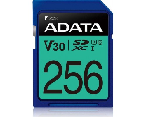 SD  ADATA Premier Pro SDXC 256 GB Class 10 UHS-I/U3 V30 (ASDX256GUI3V30S-R)