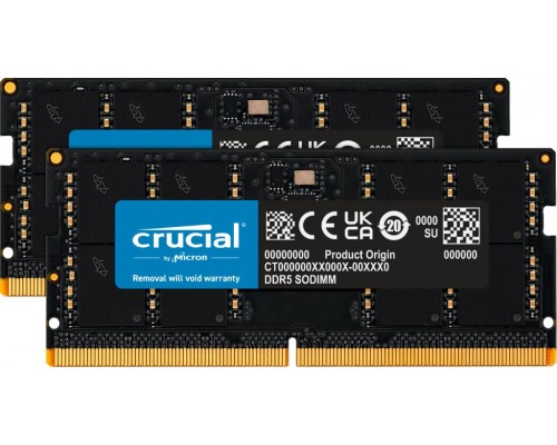 Crucial SODIMM, DDR5, 64 GB, 4800 MHz, CL40 (CT2K32G48C40S5)