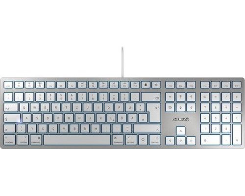 Cherry CHERRY KC 6000 SLIM FOR MAC klawiatura USB AZERTY Francuski Srebrny