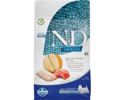 Farmina FARMINA N&D OCEAN DOG SALMON, CODFISH, CANTALOUPE ADULT MINI 800g