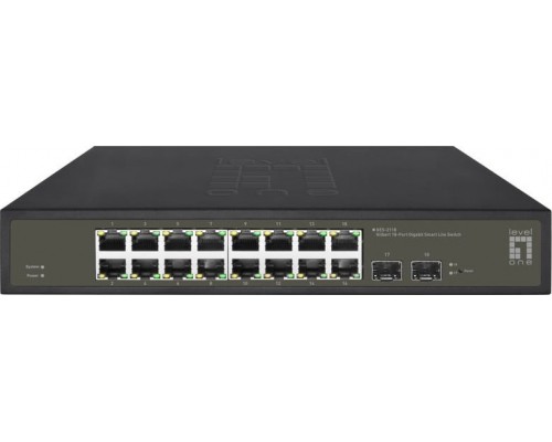 Switch LevelOne LevelOne GES-2118    L2 Gigabit Ethernet (10/100/1000) Black