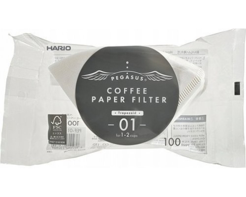 Hario Hario - Filtry papierowe białe PEGASUS 01 - 100 Sztuk