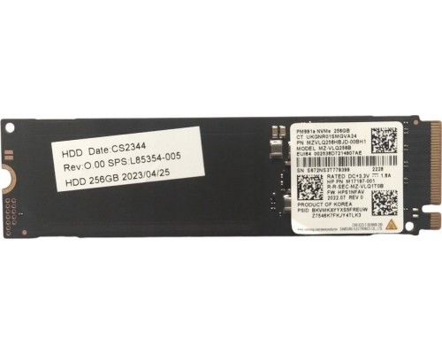 256GB M.2 NVMe SSD with PCIe