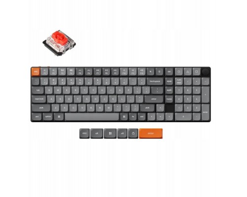 Keychron K17 Max QMK Wireless Custom Mechanical  RGB Backlight (Hot-Swappable) / Low Profile Gateron Mechanical / Red