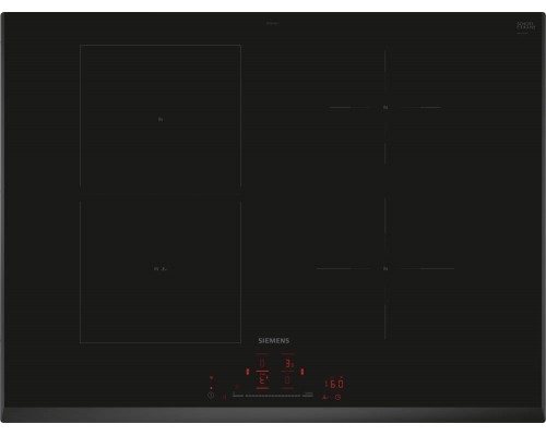 Siemens iQ500 ED751HSC1E, Black, Built-in, 70 cm, Zone  hob, Glass-ceramic, 4 zone(s)