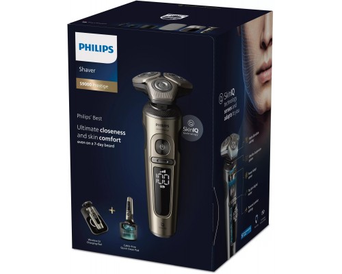 Philips Shaver S9000 Prestige SP9883/35 Wet and dry electric shaver, Series 9000, Rotation shaver, Grey, NanoTech Dual Precision Blades, SH91, 2 year(s), Battery