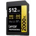 SD  Lexar Professional 2000x SDXC 512 GB Class 10 UHS-II/U3 V90 (LSD2000512G-RNNNG)