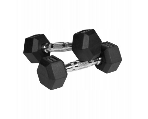 Dumbbells cast iron gumowane HEX 2x2.5 kg REBEL ACTIVE