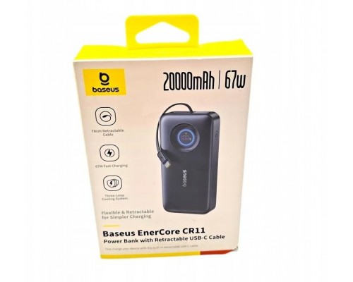Baseus LiPo PowerBank 20000mAh 67W  kablem do ładowania EnerCore CR11 BASEUS E0027H00 (6932172691929)