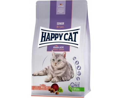 Happy Cat Senior Atlantic Salmon, sucha karma, dla kotów pow. 8 age, łosoś atlantycki, 4 kg, worek