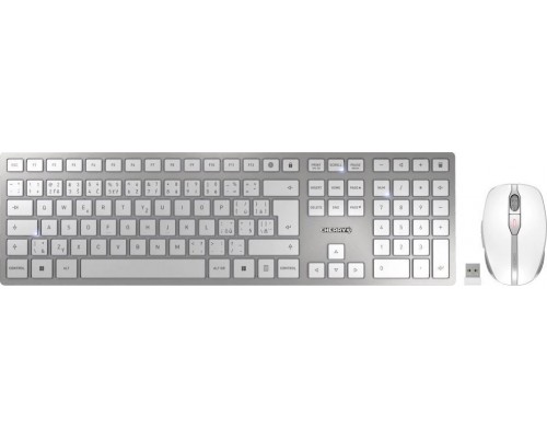 Cherry CHERRY DW 9100 SLIM klawiatura RF Wireless + Bluetooth Czeski, Słowacki Srebrny