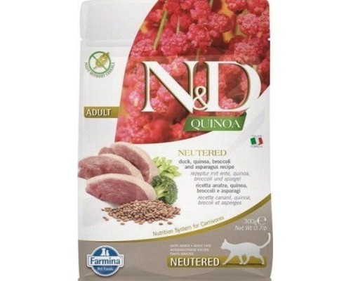 Farmina FARMINA N&D CAT QUINOA DUCK,BROCOLLI&ASPARAGUS NEUTERED ADULT 300g