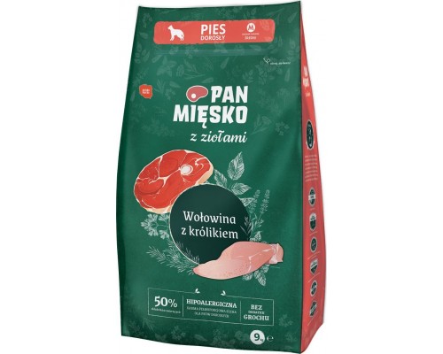 Pan Mięsko Z Ziołami Beef with a rabbit (dorosły) chrupki M 9kg