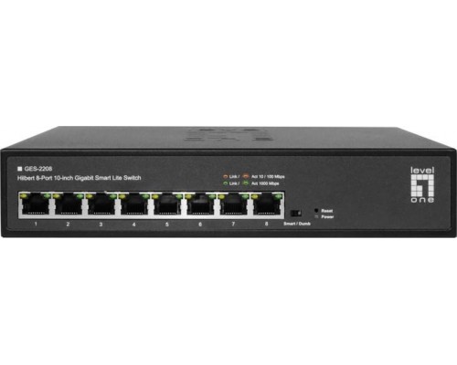 Switch LevelOne LevelOne GES-2208    L2 Gigabit Ethernet (10/100/1000) Black