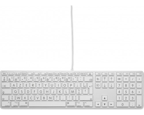 LMP Large Font USB Keyboard 110 keys wired USB keyboard with 2x USB and aluminum upper cover - French AZERTY