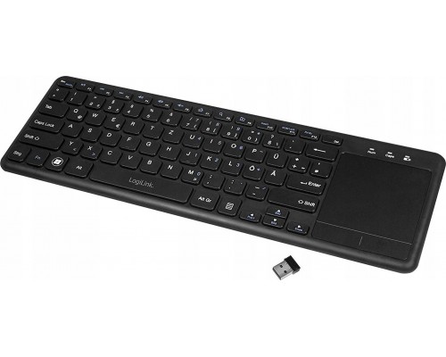 LogiLink LogiLink Tastatur Wireless mit Touchpad, 2,4 GHz, schwarz