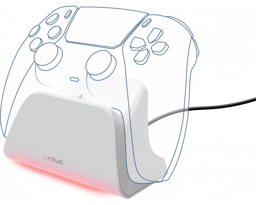 TRUST GXT 255W Quick charge stand for PS5 controllers - White