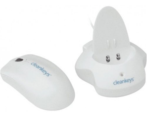 GETT Cleankeys CKM2W Plastik Scroll Maus kabellos Funk 2,4 MHz IP68 wasserdicht desinfizierbar optisch USB Farbe: weiss