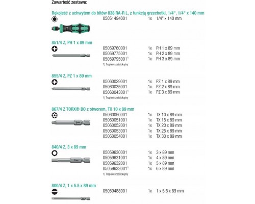 Wera Kraftform Compact 60 RA-R 1, 17-teilig